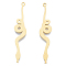 201 Stainless Steel Pendants, Snake Charm, Real 18K Gold Plated, 45x9x1mm, Hole: 1.6mm