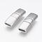 Tarnish Resistant 304 Stainless Steel Fold Over Clasps, Rectangle, Matte, Stainless Steel Color, 22x8x5mm, Hole: 2x6mm