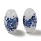 Handmade Lampwork Beads, Barrel, Royal Blue, 24.5x14.5mm, Hole: 1.6mm