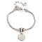 Brass Micro Pave Cubic Zirconia European Bracelets, with Glass, Round, Clear, 7-1/4 inch(18.4cm)