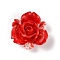 Opaque Resin Beads, Flower, Red, 15x15x7.5mm, Hole: 1.4mm