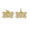 Brass Micro Pave Cubic Zirconia Pendants, Butterfly Charms, Long-Lasting Plated, Cadmium Free & Lead Free, Rack Plating, with Jump Ring, Real 18K Gold Plated, 9.5x14x2.5mm, Hole: 3.2mm