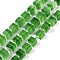 Handmade Nepalese Lampwork Beads Strands, 3D Cube Box Shape, Green, 5.5x6x5.5mm, Hole: 1mm, about 51~53pcs/strand, 15.59''~16.26''(39.6~41.3cm)