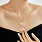 Elegant Fashionable Brass Micro Pave Clear Shiny Cubic Zirconia Heart Necklaces for Daily Wear, Golden, White, 15.75 inch(40cm)