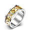 Fashionable 316L Surgical Stainless Steel Wide Band Rings, Chunky Rings, Golden & Stainless Steel Color, US Size 10(19.8mm)