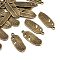 Alloy Pendants, Leaf, Cadmium Free & Nickel Free & Lead Free, Antique Bronze, 24x9x2mm, Hole: 1mm
