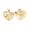 Brass Micro Pave Clear Cubic Zirconia Pendants, Cadmium Free & Lead Free, Heart Charms, Real 16K Gold Plated, 18x20x4mm, Hole: 5x3.5mm
