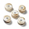Handmade Porcelain Beads, Flat Round, Bisque, 9.5~10x6mm, Hole: 3mm
