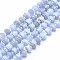 Natural Blue Lace Agate Beads Strands, Faceted, Nuggets, 10x4~7mm, Hole: 1.2mm, about 43pcs/strand, 15.55 inch(39.5cm)