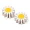 Spray Painted Wood Beads, Sunflower Bead, White, 22mm