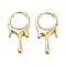 Rack Plating Teardrop Brass Hoop Earrings, with Clear Cubic Zirconia, Cadmium Free & Lead Free, Long-Lasting Plated, Real 18K Gold Plated, 10.53x14x3mm