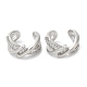 Серьги-каффы из латуни с микропаве и фианитами EJEW-E290-08P-1