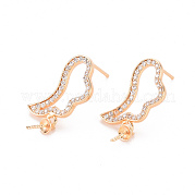 Серьги из латуни с микропейвом и прозрачным фианитом KK-T062-233G-NF