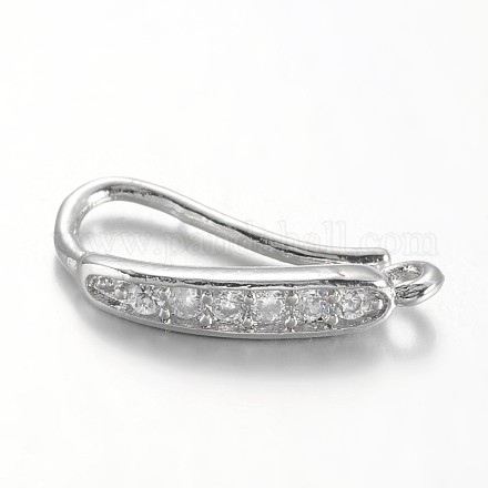 Экологически чистые крючки для серег из латуни с фианитом KK-I606-29P-02-NR-1