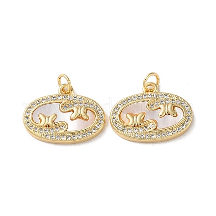 Латунные микропаве прозрачные подвески с фианитом KK-B083-20G-04-1