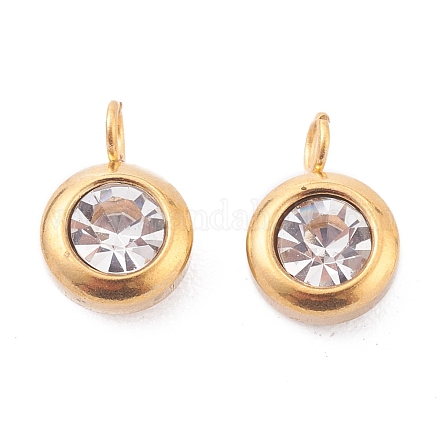 Подвески из нержавеющей стали 304 со стразами STAS-Z009-04-04G-1