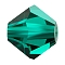 Preciosa® Crystal Beads, Czech Crystal, Bicone(451 69 302 Rondelle), 50730 Emerald, 4mm, Hole: 0.8mm