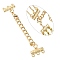 Iron Chain Extender, Necklace Layering Clasps, with 3-Strand Cord Ends and Lobster Claw Clasp, Golden, 51mm, Hole: 2mm, End Chain: 20x13x2.5mm, Clasp: 15x9x3.5mm