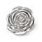 Brass Pendants, Cadmium Free & Nickel Free & Lead Free, Rose, Charms, Real Platinum Plated, 15.5x16x3mm, Hole: 2.4mm