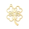 304 Stainless Steel Pendants, Laser Cut, Clover Charm, Real 18K Gold Plated, 22.5x18.5x1mm, Hole: 1.2mm