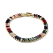 Rack Plating Brass Micro Pave Cubic Zirconia Chain Bracelets with Fold Over Clasps, Long-Lasting Plated, Colorful, 7-5/8x1/4 inch(19.3x0.6cm)