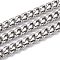 Tarnish Resistant 304 Stainless Steel Cuban Link Chain, Unwelded, with Spool, Stainless Steel Color, 12.5x10x5mm, 16.4 Feet(5m)/roll