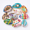 Printed Cowrie Shell Beads, No Hole/Undrilled, Mixed Color, 20~25x14~16x5~7mm