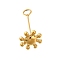 304 Stainless Steel Pendants, Ion Plating(IP), Flower Charm, Real 14K Gold Plated, 15.5x7mm, Hole: 1.8mm