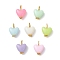 Opaque Polystyrene Plastic Pendants, Heart Charms with Tibetan Style Alloy Loops, Mixed Color, Golden, 15.5x11.5x7mm, Hole: 3.5~4.5mm