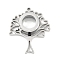 304 Stainless Stee Locket Pendants, with Glass, Tree Charm, Stainless Steel Color, 45x39x10.5mm, Hole: 2.2mm