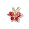 Glass Seed Beaded Butterfly Pendants, with 304 Stainless Steel Open Jump Rings & Glass Beads, Crimson, 17x16.5x6mm, Hole: 2.5mm