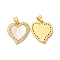 Rack Plating Brass Micro Pave  Cubic Zirconia Pendants, with Jump Rings, Cadmium Free & Lead Free, Heart, Real 18K Gold Plated, 19x17x2mm, Hole: 3x5mm