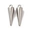 Non-Tarnish 201 Stainless Steel Pendants, Cone Charm, Stainless Steel Color, 18.5x5.5mm, Hole: 1.5mm