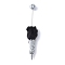 Alloy Beadable Pen, Ball-Point Pen, with Polymer Clay Rhinestone & Plush Pompom & ABS Imitation Pearl, for DIY Personalized Pen with Jewelry Beads, Platinum, Black, 155x26mm