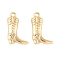 Brass Micro Pave Cubic Zirconia Pendants, Cadmium Free & Nickel Free & Lead Free, Boot Charms, Real 18K Gold Plated, 16.5x11.5x3.5mm, Hole: 1.4mm