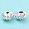 Brass Beads, Cadmium Free & Lead Free, Rondelle, 925 Sterling Silver Plated, 10x6.5mm, Hole: 2mm