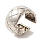 Brass Micro Pave Cubic Zirconia Open Cuff Rings, Cadmium Free & Lead Free, Rhombus Wide Band Rings, Platinum, Inner Diameter: 17mm