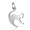 Non-Tarnish 201 Stainless Steel Kitten Pendants, Cat with Arched Back Shape, Stainless Steel Color, 17.5x14.5x1mm, Hole: 3mm