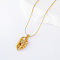 3Pcs Vintage Stainless Steel Triple Rhombus Pendant Necklaces for Women, Golden, 15.75 inch(40cm)