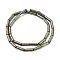 Electroplated Natural Lava Rock Beads Strands, Column, Rainbow Plated, 13x4mm, Hole: 1mm, about 31pcs/strand, 15.35''~15.75''(39cm)