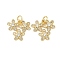 Brass Micro Pave Cubic Zirconia Pendants, Flower, with Jump Ring, Long-Lasting Plated, Cadmium Free & Lead Free, Rack Plating, Real 18K Gold Plated, 15x15x3mm, Hole: 3mm