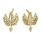 Brass Micro Pave Cubic Zirconia Pendants, Wings Charms, Long-Lasting Plated, Cadmium Free & Lead Free, Rack Plating, with Jump Ring, Real 18K Gold Plated, 15.5x11.5x3mm, Hole: 3.2mm