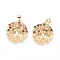 Brass Micro Pave Cubic Zirconia Pendants, Long-Lasting Plated, Tree of Life, Colorful, Golden, 23x20x3mm, Hole: 5x3mm