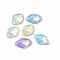 Mocha Effect Lemon Shape Sew on Rhinestone, K5 Glass Rhinestone, 2-Hole Link, Plated Flat Back, Sewing Craft Decoration, Mixed Color, 9x14x3.5mm, Hole: 0.9mm
