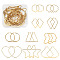 10 Pairs 10 Styles 201 & 304 Stainless Steel Big Hoop Earrings, Hypoallergenic Earrings, Mixed Shapes, Golden, 1 pair/style