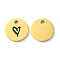 Ion Plating(IP) 304 Stainless Steel Manual Polishing Charms, with Enamel, Flat Round with Heart, Golden, 14x2mm, Hole: 2mm
