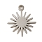 Non-Tarnish 304 Stainless Steel Charms, Laser Cut, Stainless Steel Color, Sun, 15x13x1mm, Hole: 1mm