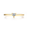 Brass Micro Pave Cubic Zirconia Finger Rings for Women, Heart, Golden, US Size 7(17.3mm)