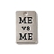 Alloy Enamel Pendants, Cadmium Free & Lead Free, Rectangle with Word Me vs Me, Platinum, 21x13x1.5mm, Hole: 1.8mm