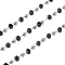 Cube Glass & 201 Stainless Steel Beaded Chains, with 304 Stainless Steel Findings, Unwelded, with Spool, Stainless Steel Color, 2.5x2.5x2.5mm, about 65.62 Feet(20m)/Roll
